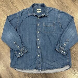 Nudie Jeans Co. Filip Casual Some Kind Of Blue Denim Shirt, Men’s XL, Blue Denim